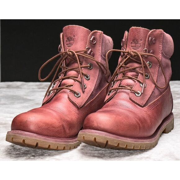 Timberland Premium Dark Red Burgundy Nubuck Waterproof Classic Boots Womens 9 - Picture 11 of 16